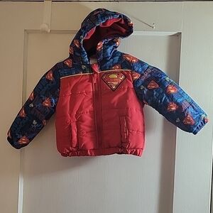 Superman Kids Winter Fluffy Jacket, Size: 2T